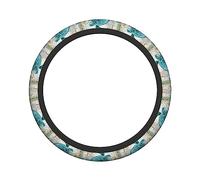 Ceudet Sea Turtle Elasticity Steering Wheel Cover Microfiber Soft-Touch Steering Wheel Covers Steering Wheel Protector for Women and Men (15 inch)