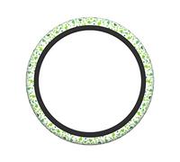 Ceudet Spring Green Clover Shamrock Elasticity Steering Wheel Cover Microfiber Soft-Touch Steering Wheel Covers Steering Wheel Protector for Women and Men (15 inch)