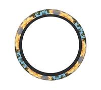 Ceudet Sunset Hawaiian Palm Tree Steering Wheel Cover Anti-Slip Uv and SunUniversal Fit 15 Inch Car Wheel Protector for Women Men