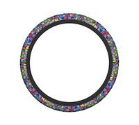 Ceudet Urban Housing Structure Group Elasticity Steering Wheel Cover Microfiber Soft-Touch Steering Wheel Covers Steering Wheel Protector for Women and Men (15 inch)