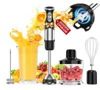 CEUKOZ 1100W Handheld Immersion Blender Scratch Free Mixer for 12 Speed Kitchen and Turbo Mode Chopper, Beaker, Whisk and Milk Frother for Smoothies Puree