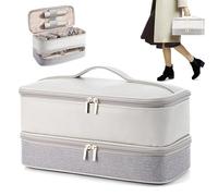 Ceuku Travel Carrying Case for Shark/Dyson Hair Dryer Double-Layer Travel Case for Dyson Airwrap Shark Flexstyle Attachment Portable Hair Accessories Tools Storage Bag for Revlon Hairdryer Styler,