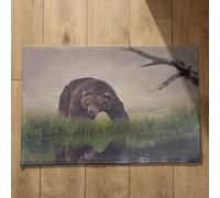 CEVAN Camping Door Mat Small Foot Mats for Living Room Bear Door Mat Outside Entrance Funny Mats Entry Soft Flannel Surface, Customizable Design, Non-Slip Doormats 45x75cm
