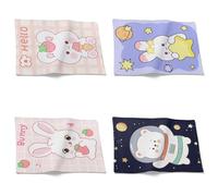 CEVAN Linen Dining Room Table Placemats Art Deco Tablemats Cartoon Cute Bear Set of 4, and Coasters Heat Resistant Splash Cover Non-slip 220°F Heatproof & Quick Dry for Daily