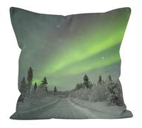 CEVAN Linen Pillow Cover Travel Cushion Cover For Couch Aurora Pillow Covers Indoor Cushion Covers Couch Sofa Decor Throw Pillow Covers 40x40cm,1Pcs