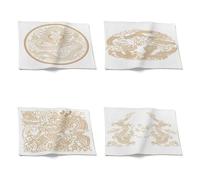 CEVAN Linen Placemat for Tray Office Table Large Chinese Wind Dragon Set of 4, Pet Quilted Padded Mats Scandinavian Design Farmhouse Setting, 21x32cm