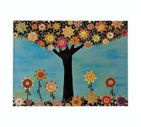 CEVAN Linen Placemat Large Non Slip Table Mats Tree Set Of 1, Pet Dinner Non-Slip Heatproof & Quick Dry For Daily Dining, 21x32cm