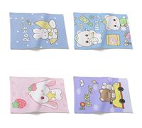 CEVAN Linen Placemat Making Kit Table Mats Japan Cartoon Cute Bear Set of 4, Dining Placemats and Coasters Dinner Tray Non-slip 220°F Heatproof & Quick Dry for Daily Dining, 32x42cm