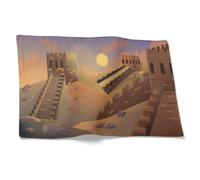 CEVAN Linen Placemat Pet Dinner Architecture, Outdoor Table Placemats Large Tablemat Non-slip 220°F Heatproof & Quick Dry for Daily Dining, 32x42cm