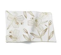 CEVAN Linen Placemat Pet Outdoor Table Mats Flower Set of 2, Japanese Scandinavian Design for Farmhouse Setting, 32x42cm