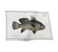 CEVAN Linen Placemat Pet Rectangular Fish Set of 1, Heat Proof Placemats for Dining Table Under Plates Scandinavian Design Farmhouse Setting, 21x32cm