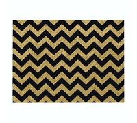 CEVAN Linen Table Placemats And Napkins The Meal Etiquette Matters Christmas Set Of 1, Outdoor Individual Gold Heat Resistant For Kitchen, Restaurant & Office Dining, 21x32cm
