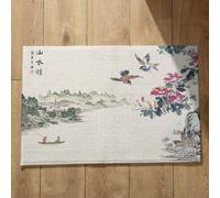 CEVAN Outdoor Front Mats Bathroom Floor Foot Chinese Style Art Doormats Inside Dirt Trapper Scrubber Soft Flannel Surface, Customizable Design, Non-Slip Doormats 40x60cm