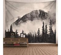 CEVAN Tapestry Cheap Tapestry Curtains For Windows Mist In The Mountains Tapestries For Bedroom Tapestries Indie Hippie wall hanging fabric Gray White 100x70cm