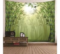 CEVAN Tapestry Queen Size Tapestry For Bedroom Teen Girl Bamboo Forest Japan Nature Tapestry Wall Cloth Decor For Bedroom wall hanging fabric Green 200x150cm
