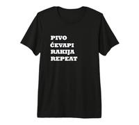 Cevapi Pivo Rakija Bosnian Food Balkan Specialty Premium T-Shirt