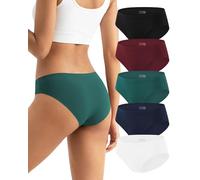 Cevapro Seamless Knickers for Women Invisible No Vpl Underwear Low Rise Breathable Ladies Briefs Comfortable Stretchy Hipster Bikini Panties Soft Womens Knickers Multipack 5 Pack