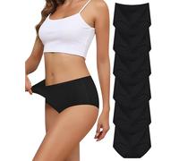 Cevapro Seamless Knickers for Women, Invisible Underwear Women Comfy Stretchy No Vpl Underwear Mid Waisted No Show Panties for Daily Wear 6 Pack Black