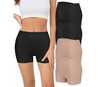 Cevapro Women's Boxer Shorts Seamless Underwear with Anti-roll Leg Soft Comfortable Anti Chafing Shorts for Daily Life Yoga Sleep Pack of 4