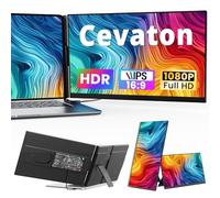 Cevaton Laptop Screen Extender - 15.6" FHD 1080P Portable Monitor, Detachable & Plug and Play Dual Monitor Extender for 13"-17.3" Laptops, Compatible with Wins/Mac/Android/Chrome