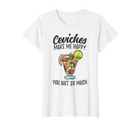 Ceviches Make Me Happy You Not So Much Value Graphic T-Shirt, Women, White, L