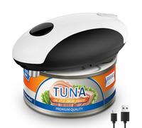 CEVING USB Rechargeable Electric Can Opener, One-Touch & Hands-Free, Black