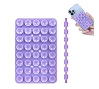 Cevoqin Silicone Suction Cup Phone Case Mount Double Sided, Hands-Free Sticky Phone Grip for Selfies and Videos, Thickening| Washable| Non Slip Silicone Phone Stand for iPhone and Android, Purple