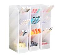 Cevvako Pen Holder Storage Box, Multi-Functional Pen Organiser Desk Tidy Pencil Holder for School Home Office Art Supplies
