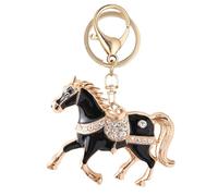 Ceweao 2026 Year of the Horse Keyring | Sparkling Horses Year Keyring | Rhinestone Key Chain Backpack Decorations for Purse Suitcase Handbag Student Travel School Office, black, Siehe Beschreibung