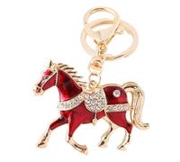 Ceweao 2026 Year of the Horse Keyring | Sparkling Horses Year Keyring | Rhinestone Key Chain Backpack Decorations for Purse Suitcase Handbag Student Travel School Office, red, Siehe Beschreibung