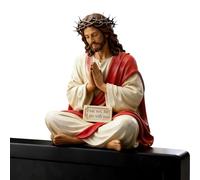 Ceweao Jesus Resin Desk Companion Figurine, ''Fear Not, For I Am With You'' Sign Jesus Statue | Hand Painted Religious Resin Sculpture | For Home Office Prayer Corner Car Dashboard Decor