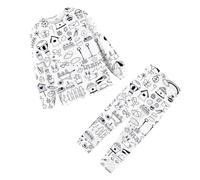 CEWIFO Boys Sleepwear Comfortable Pyjamas DIY Hand Painted Set Coloring Homewear for Kids 2-10 Years Old Design Ideal for Daily and Casual Wear (A5-White, 9-10 Years)