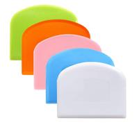 CEWIFO Dough Scraper 5 PCs PE Plastic Bench Scraper Flexible Bowl Scraper