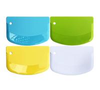 CEWIFO Hard Bench Scraper 4 PCs PP Plastic Dough Scraper Food Scraper