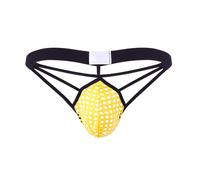 CEWIFO Mens Ice Silk Bulge Pouch Underwear Men's Exotic Apparel Product Title - Hollow Three Strap T Hole Breathable Fully Transparent Hip Revealing Soft Lingerie for Men