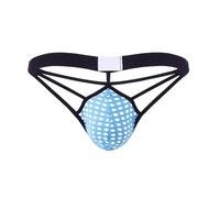 CEWIFO Mens Ice Silk Bulge Pouch Underwear Men's Exotic Apparel Product Title - Hollow Three Strap T Hole Breathable Fully Transparent Hip Revealing Soft Lingerie for Men