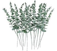 CEWOR 24 Pieces Eucalyptus Stems Decor Artificial Eucalyptus Leaves Artificial Green Branches for Wedding Centerpiece Flower Arrangement Farmhouse Home Decoration