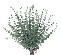 CEWOR 24pcs Eucalyptus Stems Decor Artificial Eucalyptus Leaves Faux Greenery Branches for Wedding Centerpiece Flower Floral Arrangement Farmhouse Home Decoration