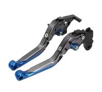 CEWSUIO Brake Lever Compatible with Suzuki for GSXR600 for GSXR750 1996-2003 for GSXR1000 2001-2004 Motorcycle CNC Foldable Extendable Brake Clutch Levers(Gray-Blue)