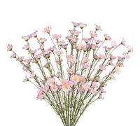 CEWUDA 10 Pcs Artificial Wildflowers with Stems Bulk Silk Spring Flowers 21 Inch Fake Forsythia Branches Pink Faux Wildflowers Floral Arrangements for Home Decor Indoor Outdoor Wedding Centerpieces
