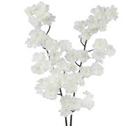 CEWUDA 2 Pcs Artificial Cherry Blossom Flowers Branches 41" Faux Cherry Blossom Long Stem White Silk Cherry Blossom Tree Tall Fake Flower Arrangement for Home Wedding Centerpieces Spring Indoor Decor