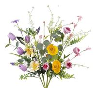 CEWUDA 4 Pcs Wildflowers Artificial Flowers Daisies Roses and Poppies Faux Wildflowers Summer Flowers Artificial for Decoration Spring Silk Floral Arrangement Wedding Party Table Centerpieces Home