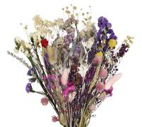 CEWUDA Dried Flowers Bouquet Dried Forget Me Not Natural Lavender Dried Flowers Bunny Tails Baby's Breath Flowers Wheat Stalks Floral Arrangements for Wedding Table Centerpiece Decor Farmhouse DIY