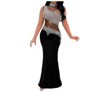 Cexiakong Glittering Mermaid Prom Dresses Sequins Off Shoulder Removable Train Evening Dresses Long Trailing Ball Gown Glitter Mermaid Ball Dresses Sequins Christmas Green, black, XXL