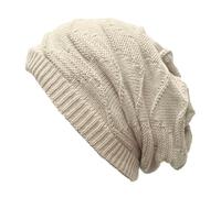 Cexiakong Women's Breathable Knitted Hat Men's Warm Winter Hat Women's Street Style Slouch Beanie Hat Men's Classic Unisex Winter Hat with Soft Comfortable Fleece Lining Comfortable, beige, One Size