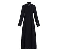 Cexiakong Women's Soutane Choir Soutane Church Robe Minister Robe Clergy Pulpit Liturgical Black White Handmade Clergy Soutane Pulpit Anglican Robe Carnival Party Club, black, 3XL