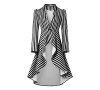 Cexiakong Women's Steampunk Victorian Jacket Coat Medieval Vintage Gothic Tailcoat Long Sleeve Tuxedo Shirt Renaissance Victorian Long Waistcoat Jacket Gothic Steampunk Jacket Top, black, S