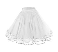 Cexiakong Women's White One Size Petticoat Underskirt Crinoline for 1950s Rockabilly Dress Vintage A-Line Dress Tutu Skirt Wedding Bridal Carnival Soft