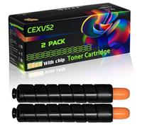 CEXV52 Compatible for Canon Toner Cartridge with Chip iR ADVANCE C7565i C7570i C7580i DX C7765i DX C7770i DX Printers (2 Pack Black)
