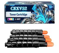 CEXV52 Toner Cartridge Compatible for Canon iR ADVANCE C7565i C7570i C7580i DX C7765i DX C7770i DX C7780i Printers, With Chip Large Capacity 80000 Pages (4-Pack BK/C/M/Y)